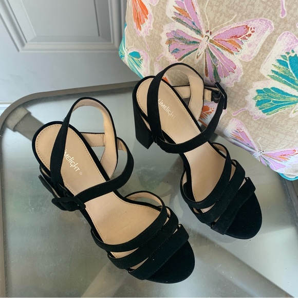 Limelight Black Crystal Open Toe Sandals - Picture 4 of 8